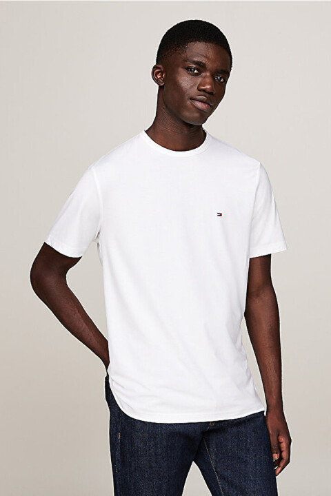 Erkek Regular Fit Esnek Teknik Kumaş T-Shirt - Beyaz 