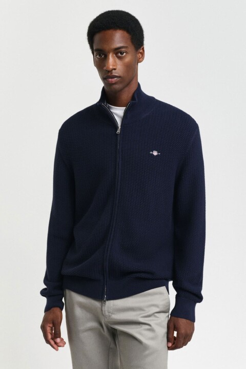 Erkek Regular Fit Fermuarlı Hırka - Lacivert 