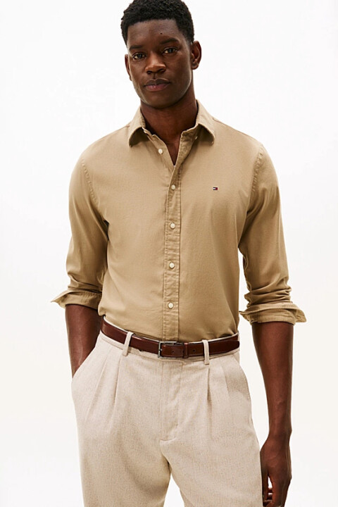 Erkek Regular Fit Flex Teknolojili Flanel Gömlek - Bej 