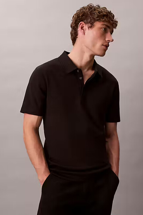 Erkek Regular Fit Interlok Pamuklu Polo T-Shirt - Siyah 