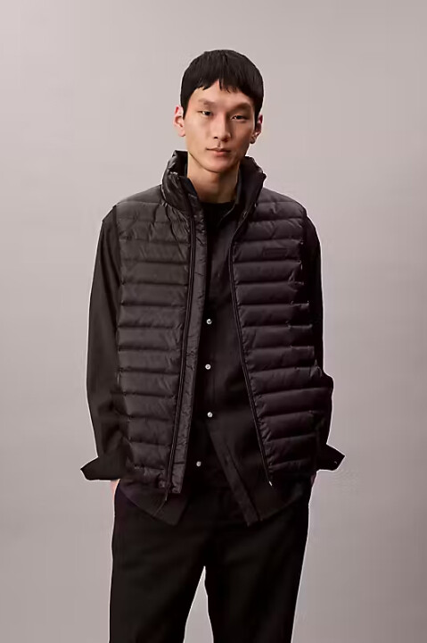 Erkek Regular Fit Kapitone Şişme Yelek - Siyah 