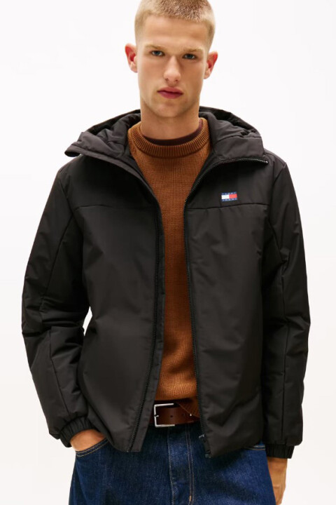 Erkek Regular Fit Kapüşonlu Dolgulu Mont - Siyah 