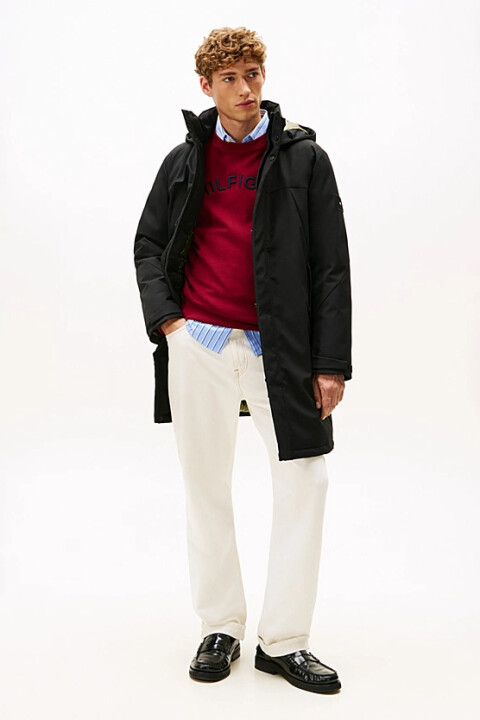 Erkek Regular Fit Kapüşonlu Isı Yalıtımlı Teknik Parka - Siyah 