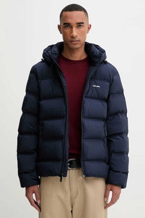 Erkek Regular Fit Kapüşonlu Kapitoneli Şişme Mont - Lacivert 