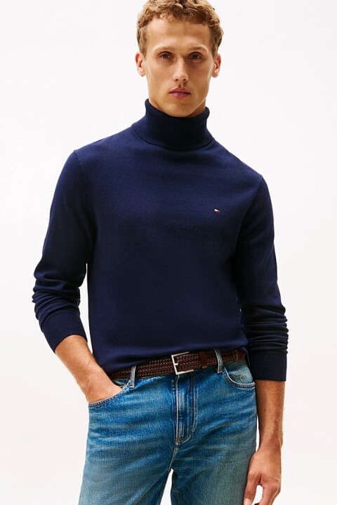 Erkek Regular Fit Kaşmir Karışımlı Balıkçı Yaka Kazak - Lacivert 