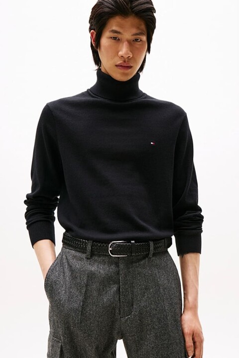 Erkek Regular Fit Kaşmir Karışımlı Balıkçı Yaka Kazak - Siyah 