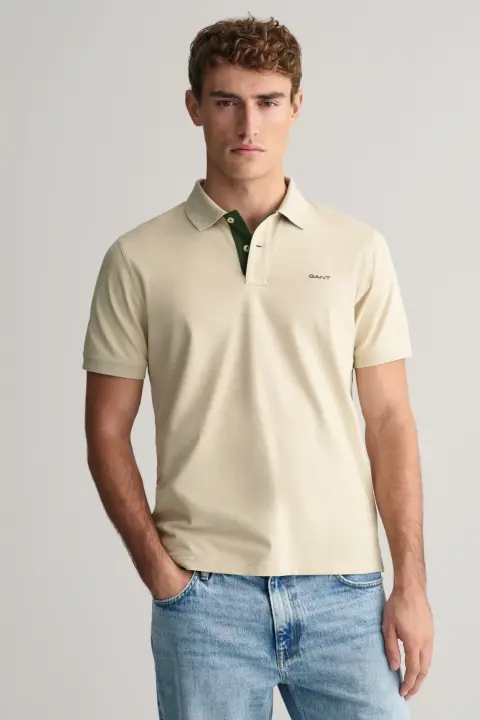 Erkek Regular Fit Logolu Polo - Bej 