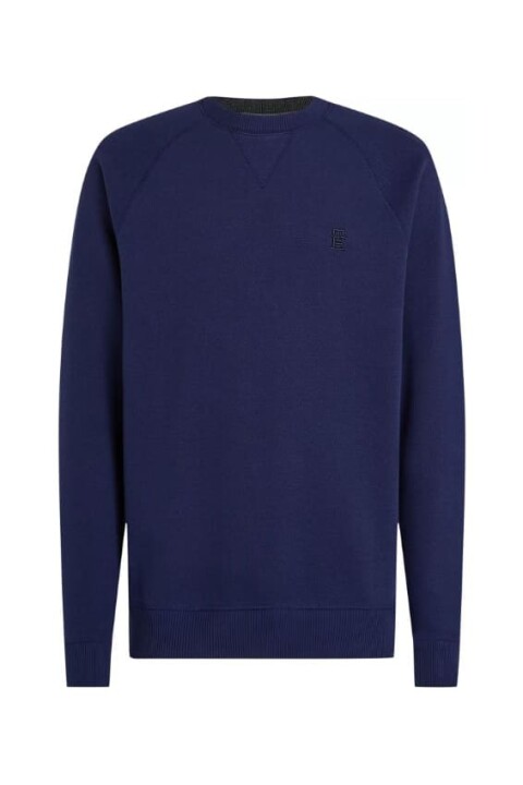 Erkek Regular Fit Monogram Logolu Esnek Sweatshirt - Lacivert 