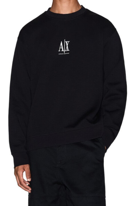 Erkek Regular Fit Nakışlı Yazı Logolu Sweatshirt - Siyah 