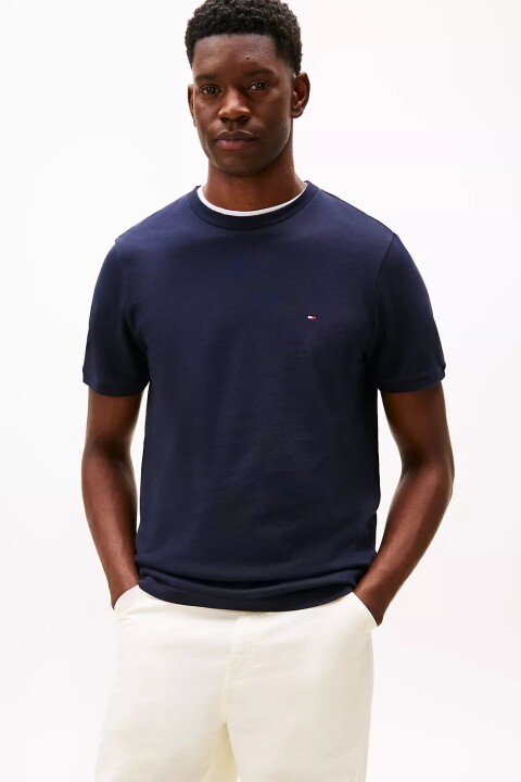 Erkek Regular Fit Pike Kumaş Bisiklet Yaka T-Shirt - Lacivert 