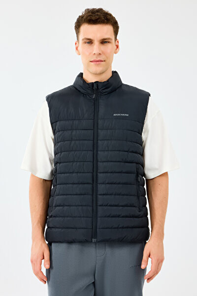 Erkek Regular Fit Polar Astarlı Dolgulu Yelek - Siyah 