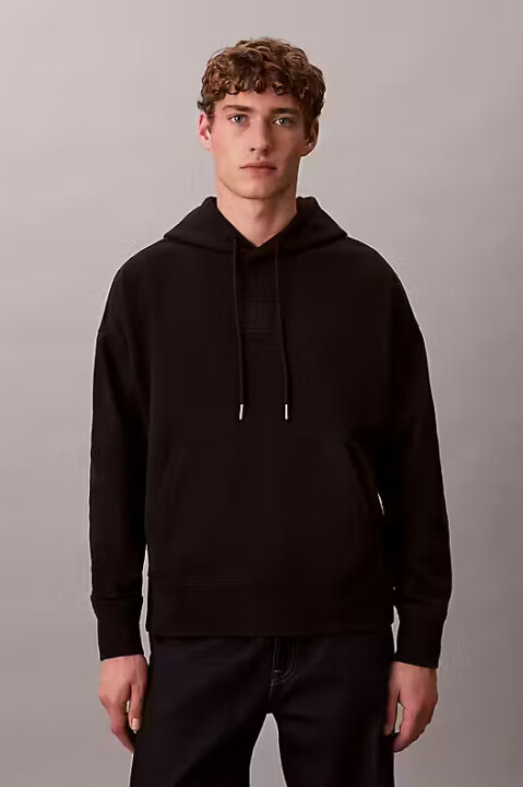 Erkek Regular Fit Premium Terry Kapüşonlu Sweatshirt - Siyah 