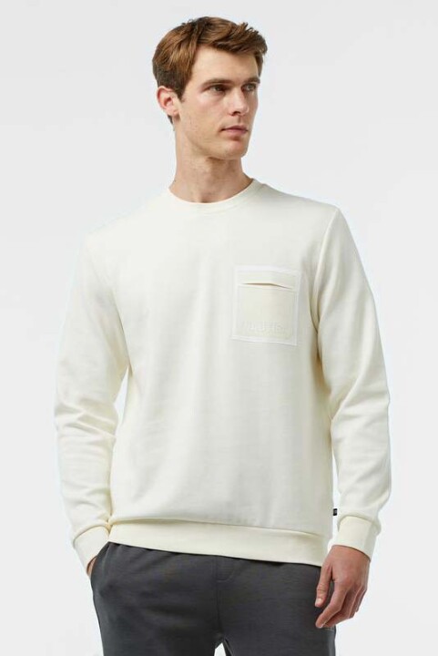 Erkek Regular Fit Sweatshirt - Beyaz 