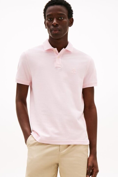 Erkek Regular Fit Tonal Logolu Polo T-Shirt - Açık Pembe 