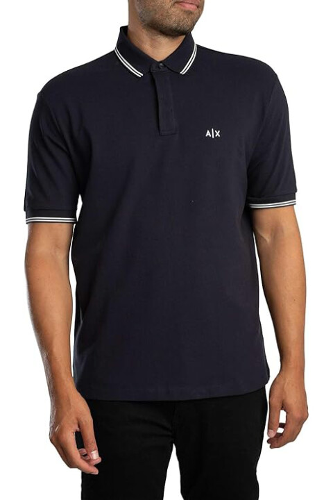Erkek Regular Fit Yakası Çizgili Polo Yaka T-Shirt - Lacivert 