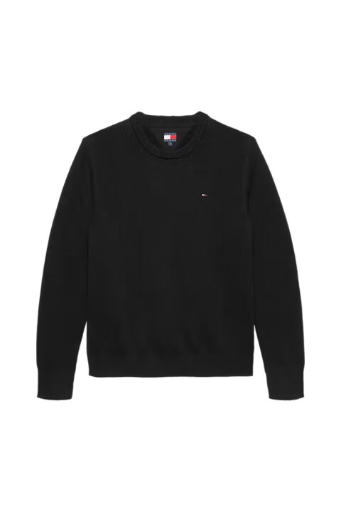 Erkek Slim Fit Bisiklet Yaka Triko Kazak - Siyah 