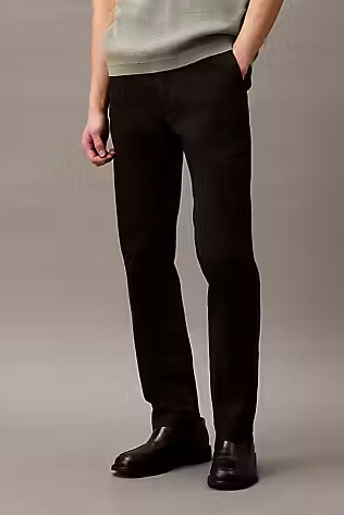 Erkek Slim Fit Esnek Kumaşlı Chino Pantolon - Siyah 