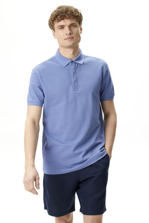 Erkek Slim Fit Polo T-Shirt - Mavi 