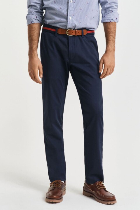 Erkek Slim Sports Chinos Pantolon - Lacivert 