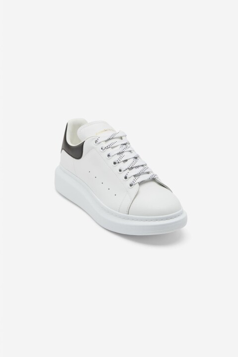 Erkek S.Rubber Kalın Tabanlı Deri Sneakers - Beyaz/Siyah 