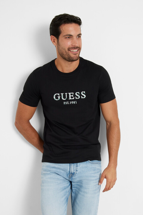 Erkek Ss Cn Guess T-Shirt - Siyah - GUESS