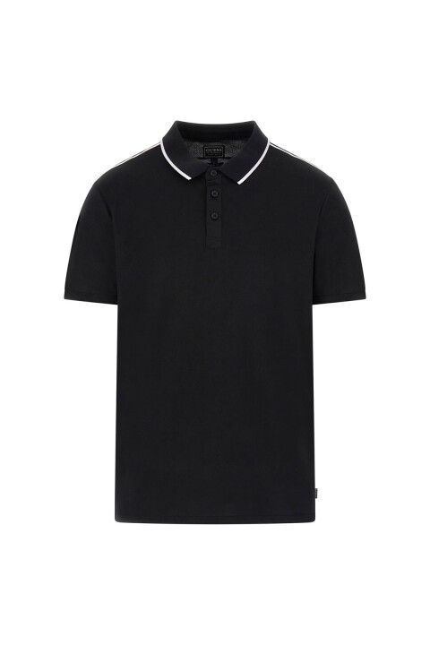 Erkek SS Guess Quattro Polo Yaka T-Shirt - Siyah 