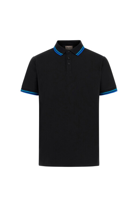 Erkek SS Sports Pıque Polo Yaka T-Shirt - Siyah 