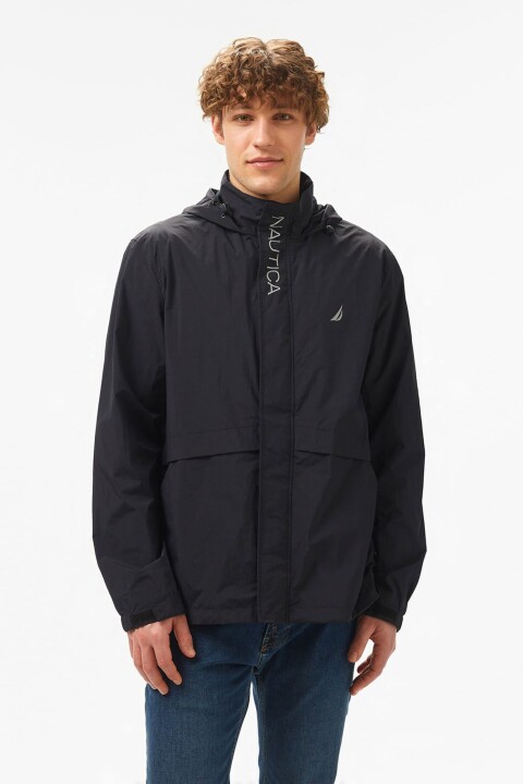 Erkek Standart Fit Kapüşonlu Mont - Siyah 