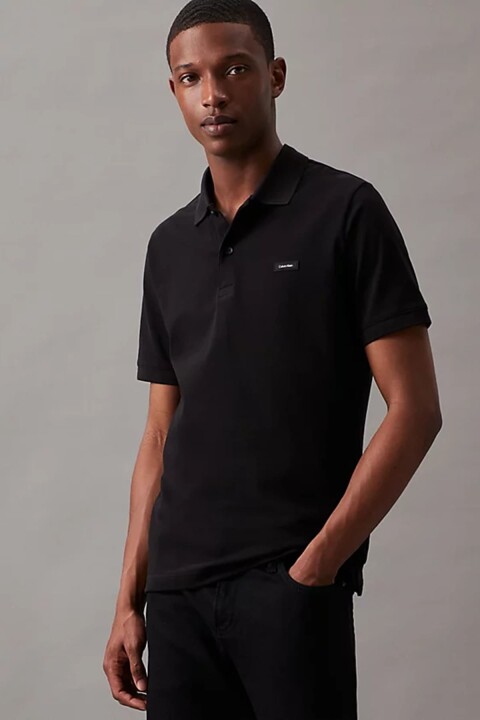 Erkek Stretch Pıque Slim Polo T-Shirt - Siyah 