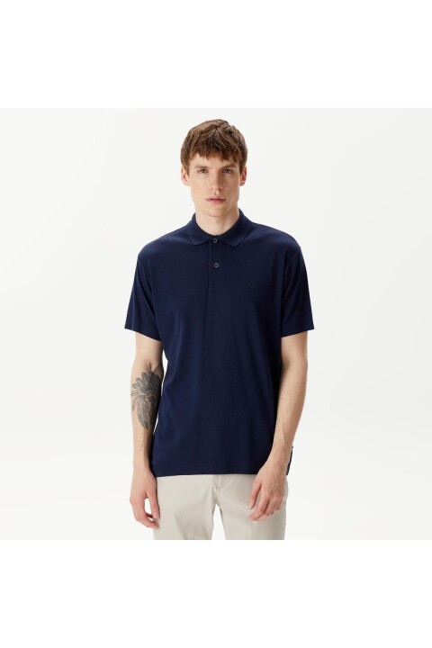 Erkek T-Shirt Polo Yaka - Lacivert 