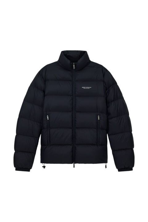 Erkek Tam Kalıp Dik Yaka Şişme Mont - Koyu Lacivert 