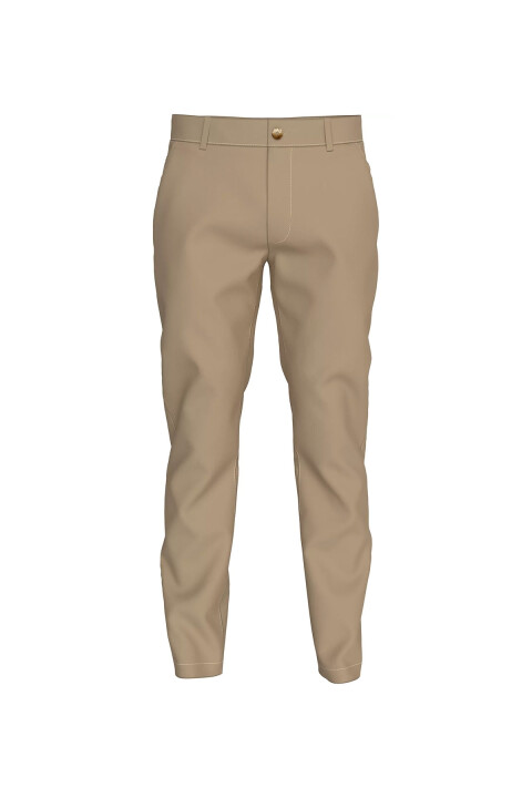Erkek Tapered Chino Pantolon - Bej 