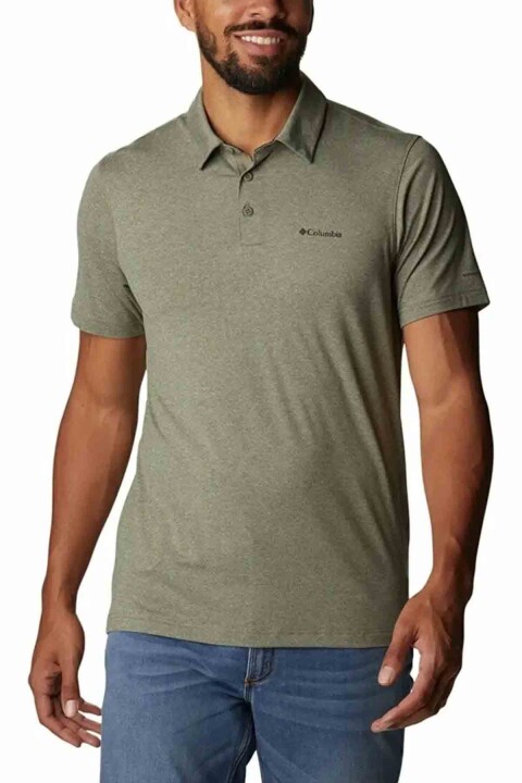 Erkek Tech Trail Kısa Kollu Polo T-Shirt - Yeşil 