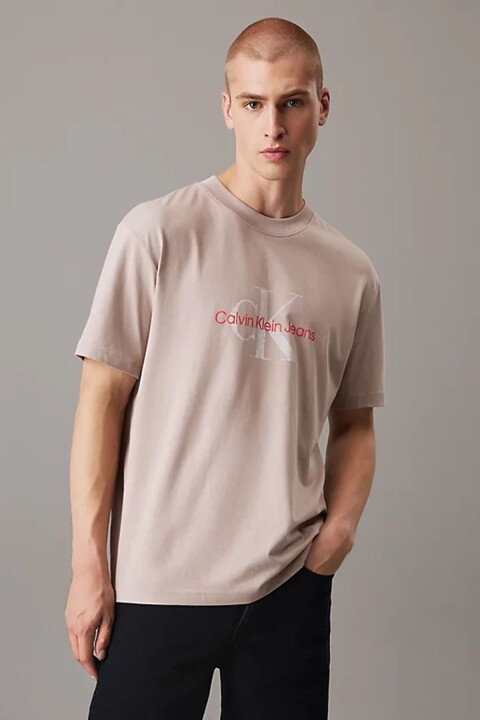 Erkek Textured Monologo T-Shirt 