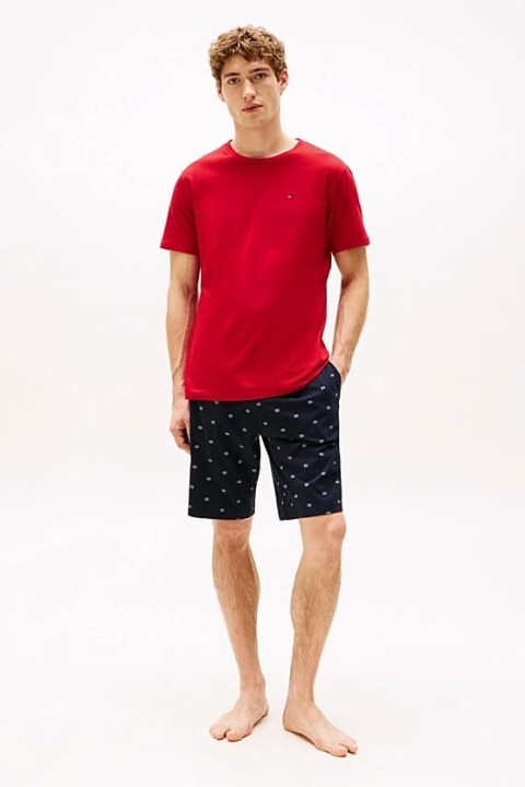 Erkek Th Baskılı T-Shirt ve Şort Pijama Takımı - Mix 