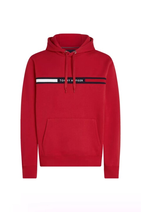Erkek Th Chest Logo Drawstring Sweatshirt - Kırmızı 