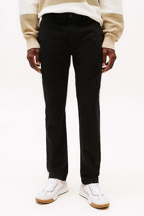 Erkek Th Denton Düz Paça Chino Pantolon - Siyah 