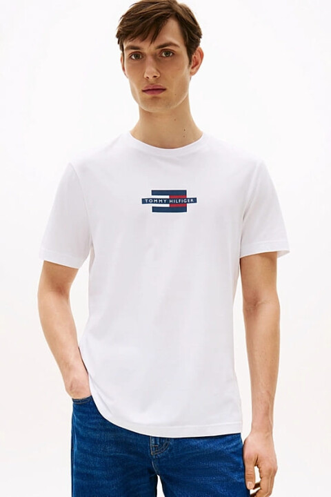 Erkek Th Flag Box T-Shirt - Beyaz 