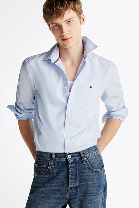 Erkek Th Flex Poplin Gömlek - Mavi 