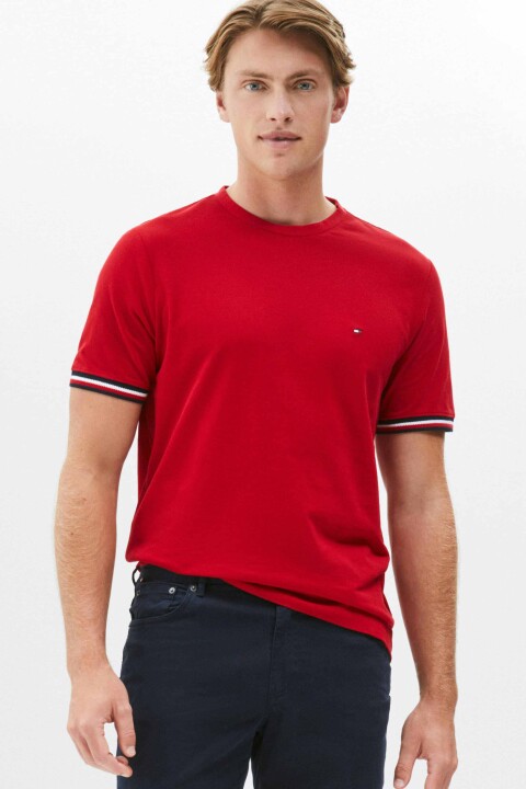 Erkek Th Global Stripe T-Shirt - Kırmızı 