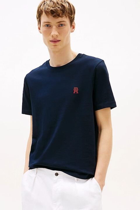 Erkek Th Monogram T-Shirt - Lacivert 