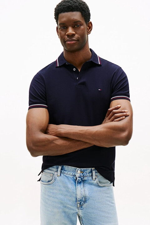 Erkek Th Slim Fit Tipped Polo T-Shirt - Lacivert 