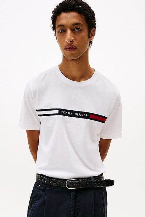 Erkek Th Yuvarlak Yaka T-Shirt - Beyaz 