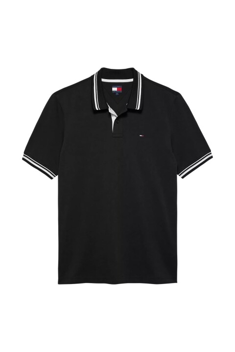 Erkek Tipped Polo Yaka T-Shirt - Siyah 