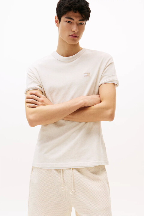 Erkek TJM Badge Regular T-Shirt - Bej 