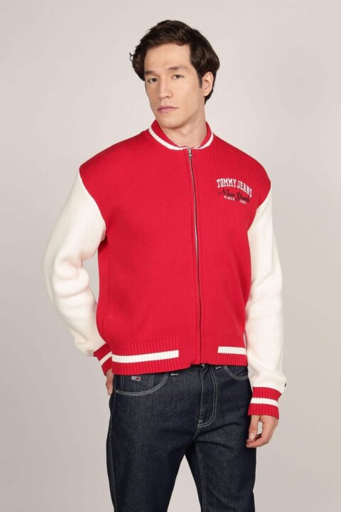 Erkek Tjm Baseball Hırka - Kırmızı 