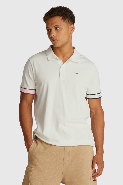 Erkek Tjm Flag Polo T-Shirt - Ekru 