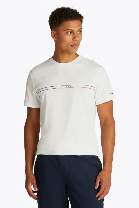 Erkek Tjm Grafik Logo T-Shirt - Ekru 