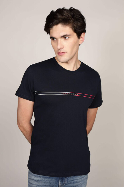 Erkek Tjm Grafik Logo T-Shirt - Lacivert 