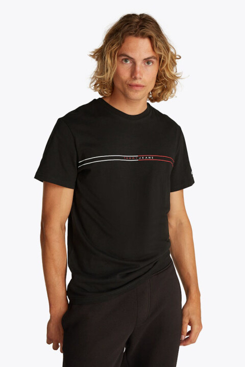 Erkek Tjm Grafik Yazı T-Shirt - Siyah 